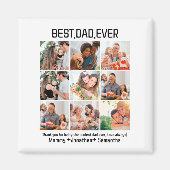 Aimant Custom Best Papa Ever Fête des pères 9 Photo Colla (Devant)