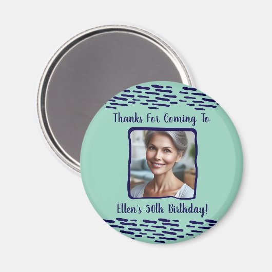 Aimant Custom Birthday Photo Name 50th Birthday Thank You (Recto/Verso)