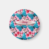 Aimant Custom butterfly floral pattern gift  (Devant)