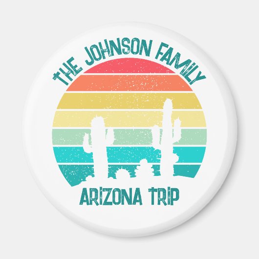 Aimant Custom Cactus Sunset Arizona Desert Triage (Devant)