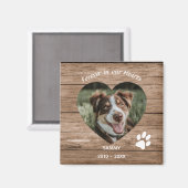 Aimant Custom Chien Memorial Bois rustique et photo (Recto/Verso)