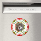 Aimant Custom Christmas Star Jolly Red Fun Photo Grey (In Situ (Lave-vaisselle))