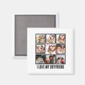 Aimant Custom Cute I love my boyfriend 9 Collage photo (Recto/Verso)