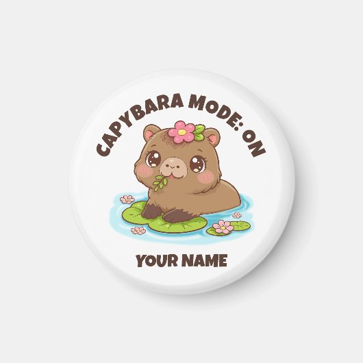 Aimant Custom Cute Kawaii Capybara Mode (Devant)