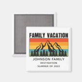 Aimant Custom Family Vacation Mountains Randonnée Camping (Recto/Verso)