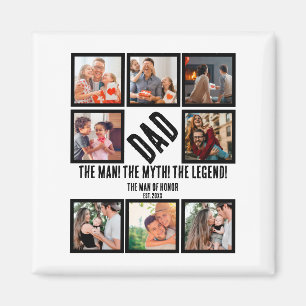 Aimant Custom Funny Fathers day Dad gift 8 Photo Collage