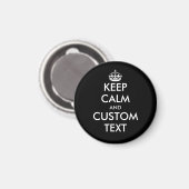 Aimant Custom Keep calm and carry on small round fridge (Recto/Verso)