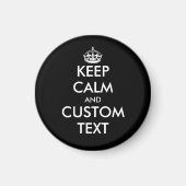 Aimant Custom Keep calm and carry on small round fridge (Devant)