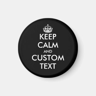 Aimant Custom Keep calm and carry on small round fridge