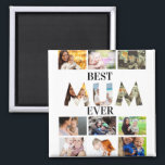 Aimant Custom Modern Best Mum Ever 12 Photo Collage<br><div class="desc">Custom Modern Best Mum Ever 12 Photo Collage. Create your own unique gift idea for mum using your photos. Perfect gift idea for Mum.</div>
