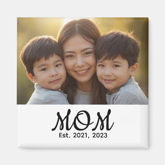 Aimant Custom Mom Established Modern Script Photo (Devant)