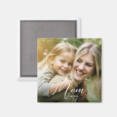 Aimant Custom Mom Established Modern Script Photo (Recto/Verso)