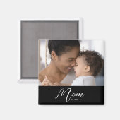 Aimant Custom Mom Established Modern Script Photo (Recto/Verso)