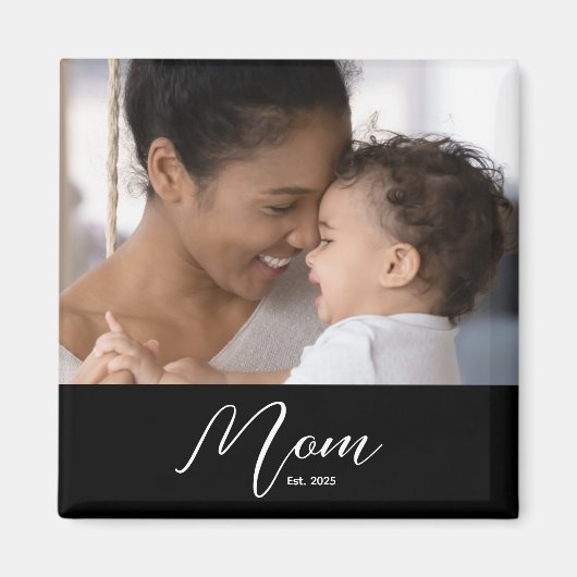 Aimant Custom Mom Established Modern Script Photo (Devant)