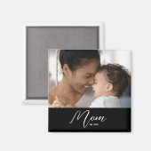 Aimant Custom Mom Established Modern Script Photo (Recto/Verso)