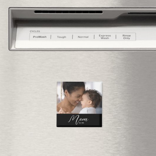 Aimant Custom Mom Established Modern Script Photo (In Situ (Lave-vaisselle))