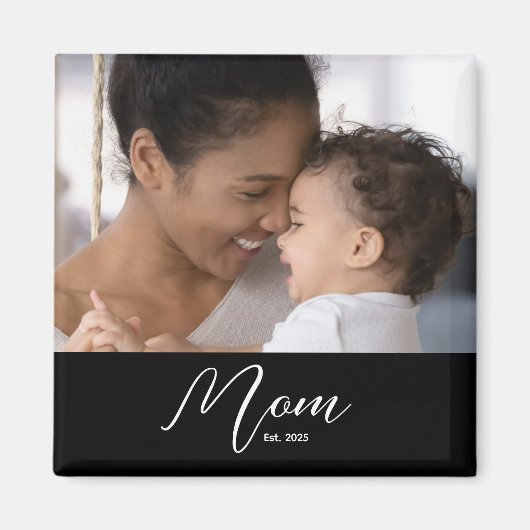 Aimant Custom Mom Established Modern Script Photo (Devant)