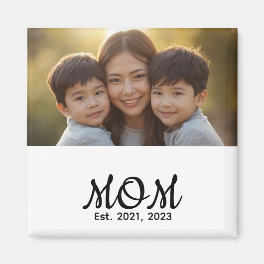 Aimant Custom Mom Established Modern Script Photo (Devant)