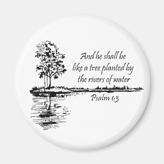 Aimant Custom Name Encouraging Scripture Psalm 1:3 (Devant)