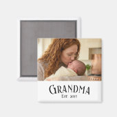 Aimant Custom Name Grandma Est Year Photo Gift (Recto/Verso)