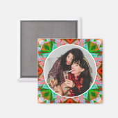 Aimant Custom Photo Christmas Star Red Green Family Gift (Recto/Verso)