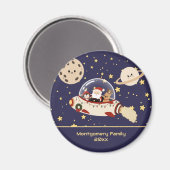 Aimant Custom Santa Spaceship Christmas (Recto/Verso)