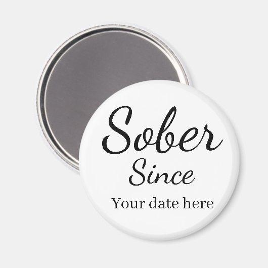 Aimant Custom “Sober Since” Keychain - Sobriety Date  (Recto/Verso)