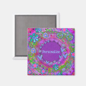 Aimant Customisé Whimsical Plutôt Violet Floral (Recto/Verso)