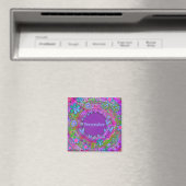 Aimant Customisé Whimsical Plutôt Violet Floral (In Situ (Lave-vaisselle))