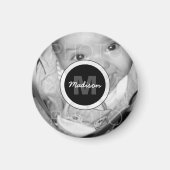 Aimant Customisez votre photo noir blanc Monogramme (Devant)