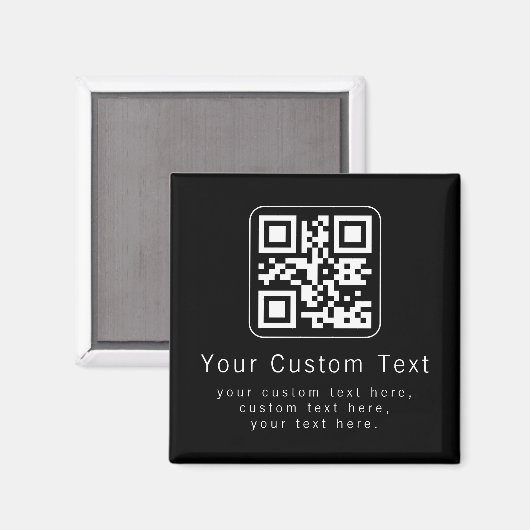 Aimant Customizable QR Code & Editable Text Template (Recto/Verso)