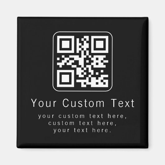 Aimant Customizable QR Code & Editable Text Template (Devant)