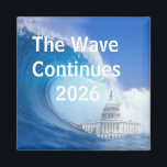 Aimant Customize Blue Wave Election 2026<br><div class="desc">A mighty blue wave washed up on American politics beginning with the midterm elections of 2018. The midterms of 2026 are even more important with the need for Democrats to regain control of the Senate and House of Representatives to reign-in the excesses of the White House for the remaining presidential...</div>