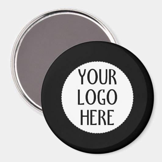 Aimant Customize Your Black White company logo (Recto/Verso)