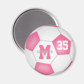 Aimant cut pink white girstom soccer (Recto/Verso)