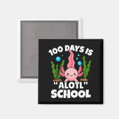 Aimant Cute 100 Days Of School Axolotl Alotl Pun Girls Bo (Recto/Verso)