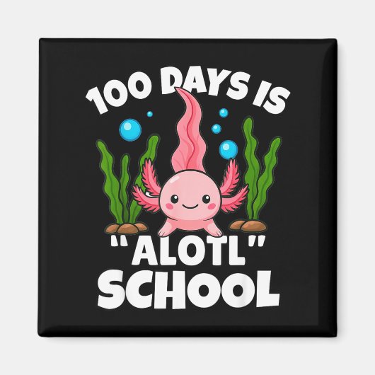Aimant Cute 100 Days Of School Axolotl Alotl Pun Girls Bo (Devant)