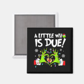 Aimant Cute A Little Who Is Due Christmas Pregnancy Annou (Recto/Verso)