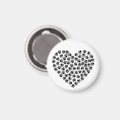 Aimant Cute Abstrait Black Empreintes de pattes Coeurs Va (Recto/Verso)