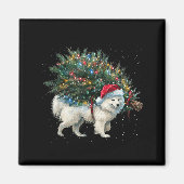 Aimant Cute American Eskimo Dog In A Christmas Tree For M (Devant)
