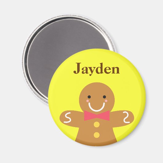 Aimant Cute and Happy Gingerbread (Recto/Verso)