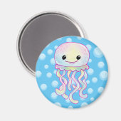Aimant Cute Aquarelle arc-en-ciel Jellyfish (Recto/Verso)
