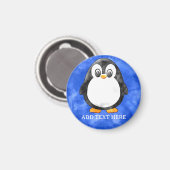 Aimant Cute Aquarelle Pingouin bleu (Recto/Verso)