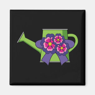 Aimant Cute arrosage canne avec Bouquet de fleurs