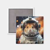 Aimant Cute astronaute spatiale Hamster (Recto/Verso)