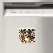 Aimant Cute Australian Shepherd Peinture (In Situ (Lave-vaisselle))