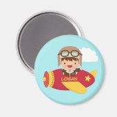 Aimant Cute Aviator Boy Avion Aventure Pour Enfants (Recto/Verso)