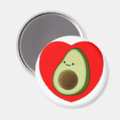 Aimant Cute Avocado Dans Le Coeur Rouge (Recto/Verso)