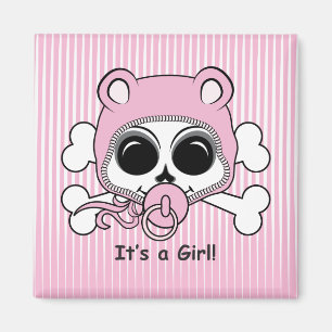 Aimant Cute Baby Girl Skull