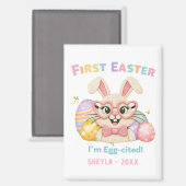 Aimant Cute Baby's First Easter Egg-cited Bunny (Recto/Verso)